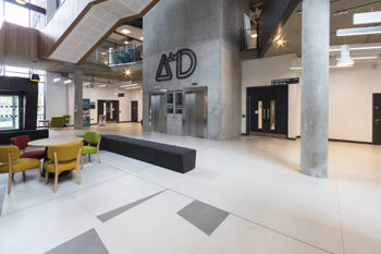 Tile supplier Solus Ceramics brought a touch of sophistication to De Montfort University’s very own Vijay Patel building with the use of its elegant Monolith range. Tile supplier Solus Ceramics brought a touch of sophistication to De Montfort University’s very own Vijay Patel building with the use of its elegant Monolith range.Â